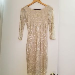 Gold mini sequin dress